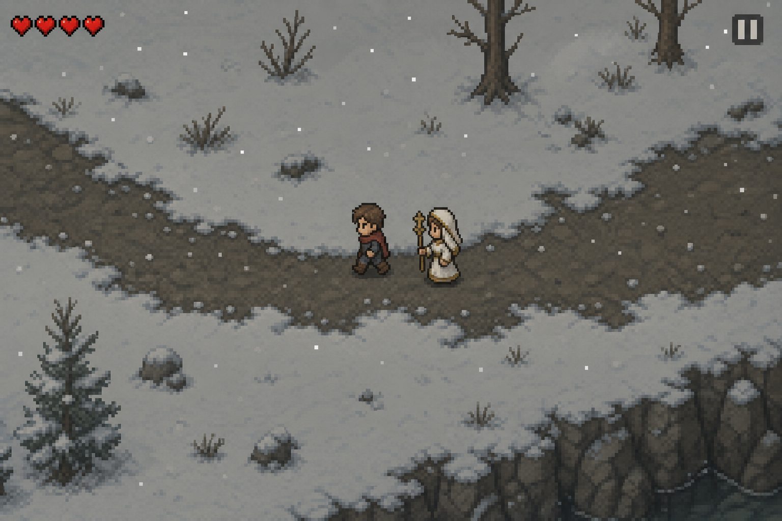 初次任务与女祭司同行 像素动作RPG 玩法截图 3